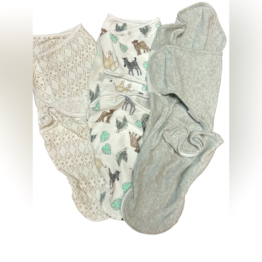 Set of Three Baby Swaddle Blankets